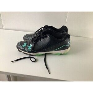 Under Armour Womens C Low Black Teal Blue Baseball Softball Molded Cleats Sz 8